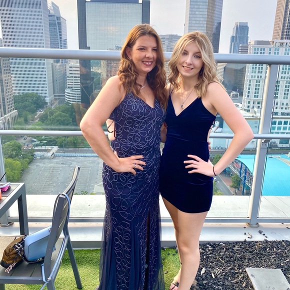 ASK/In consignment Blue cocktail/prom dress. Worn 1. Bought new at Camille’s - Picture 4 of 4